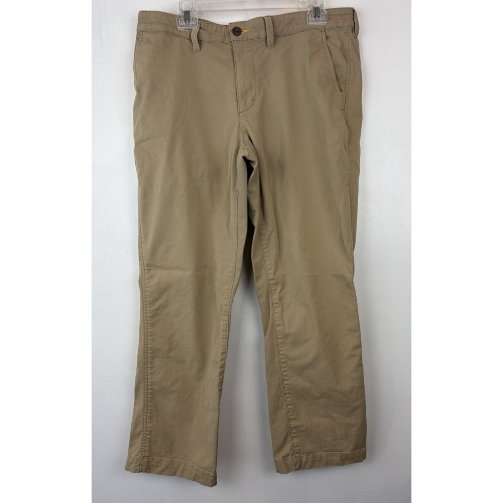 LL Bean Standard Fit Chino Pants Mens 35 x 30 Khaki Beige 513007 Casual Read